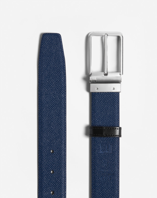 DUNHILL REVERSIBLE 35MM ROUNDED ROLLER BUCKLE SMOOTH LEATHER BELT BELTS Man d