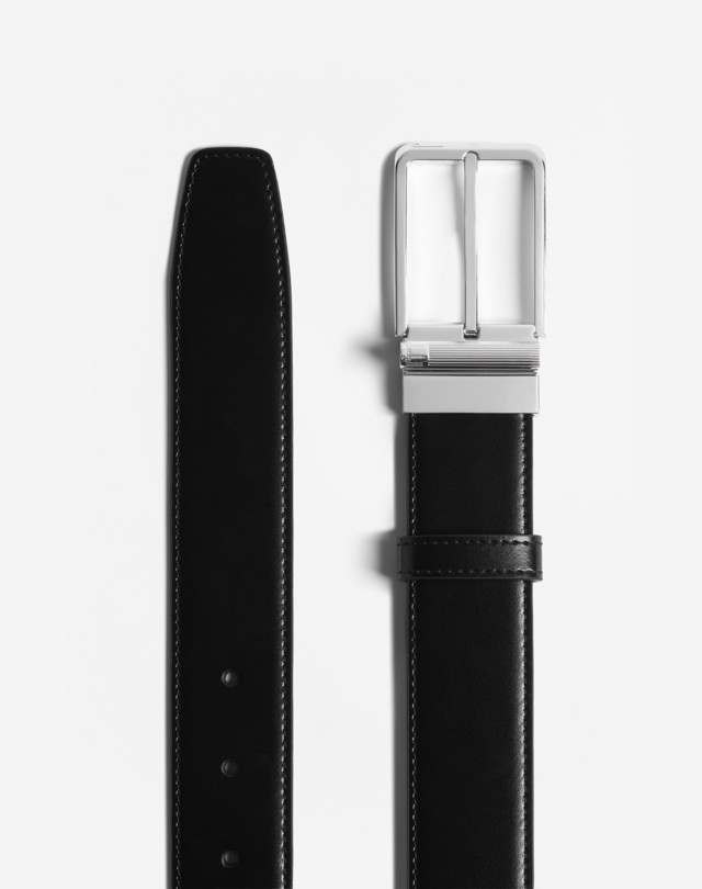 DUNHILL REVERSIBLE 35MM ROUNDED ROLLER BUCKLE SMOOTH LEATHER BELT BELTS Man r