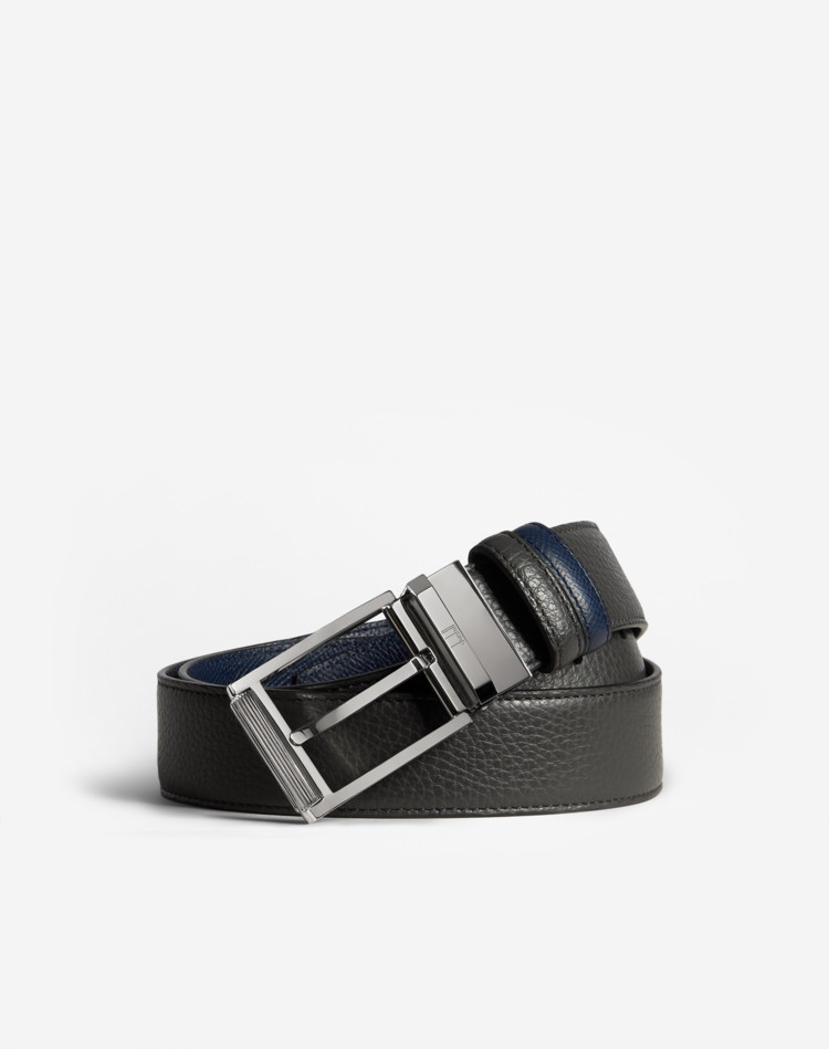 DUNHILL BELTS Man Reversible 35mm Rectangular Roller Buckle Grained Leather Belt f