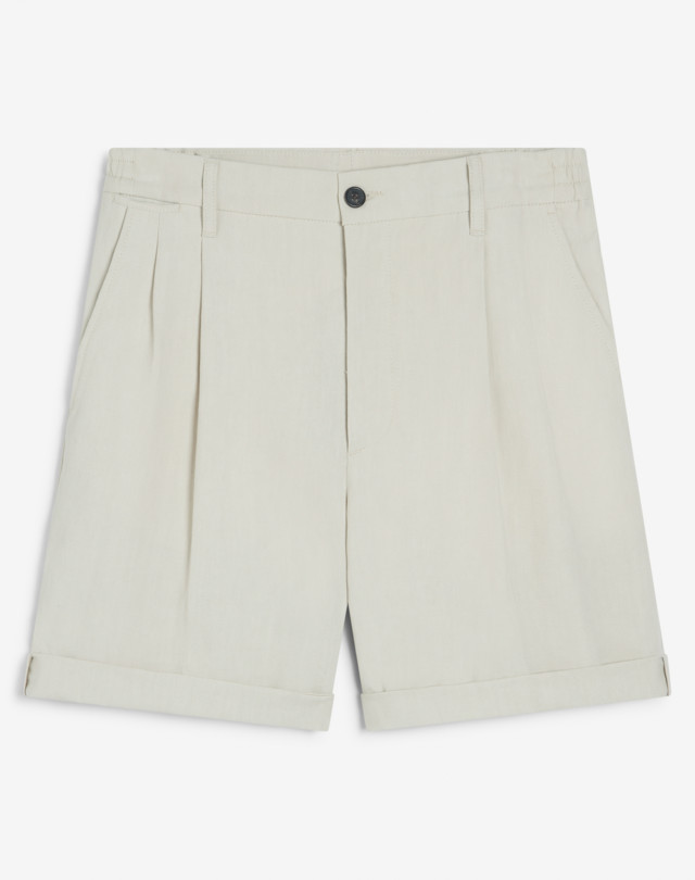 DUNHILL Twisted Linen Double Pleat Bermuda SHORTS Man f