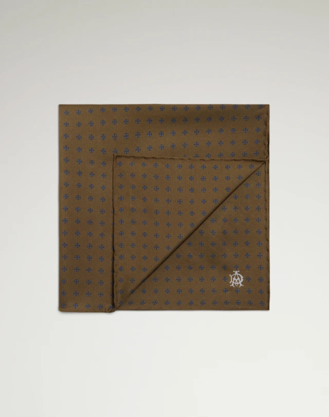 DUNHILL Silk Round Neats Neckerchief Neckerchiefs Man f