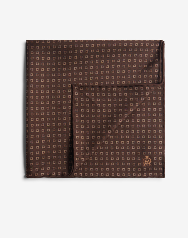 DUNHILL Silk Square Medallion Neckerchief Neckerchiefs Man f