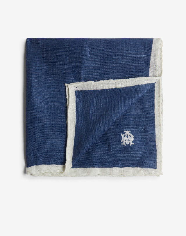DUNHILL Linen Pocket Square With Contrast Border Pocket square Man f