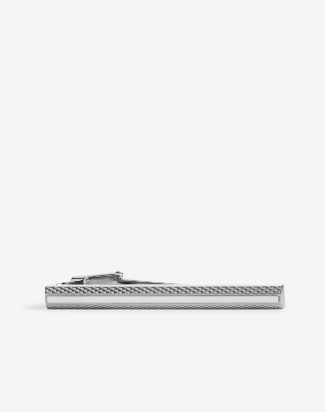 DUNHILL Engine Turn Cut Out Mother-Of-Pearl Tie Bar TIEBARS Man f