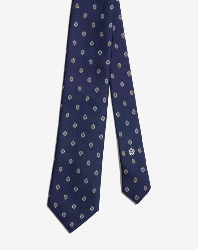 DUNHILL Silk Diamond Printed Tie 8cm Tie Man f