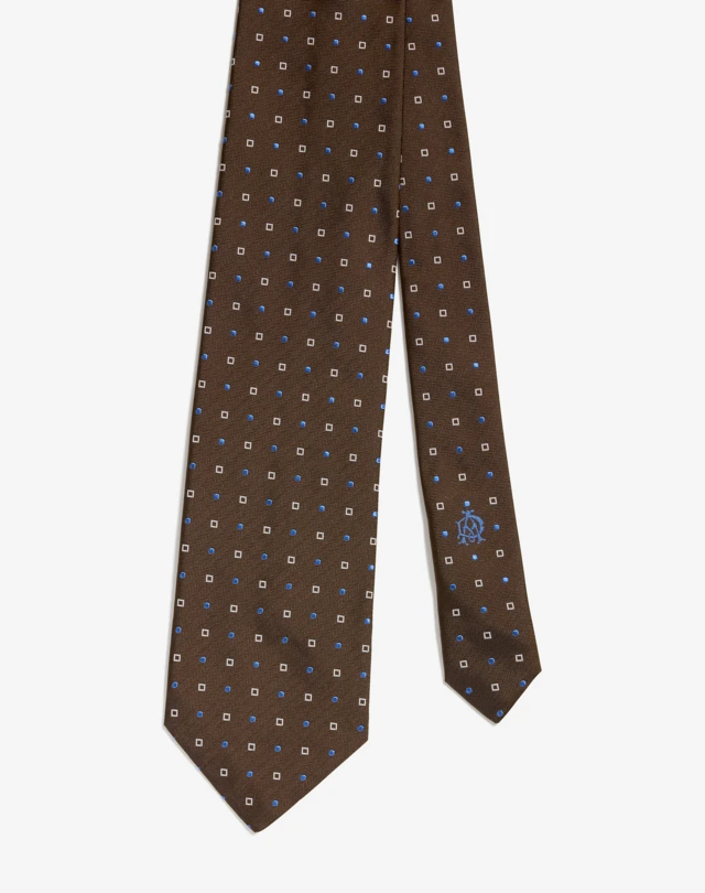 DUNHILL シルク スクエア ドット ウーブン タイ 9cm ネクタイ メンズ f