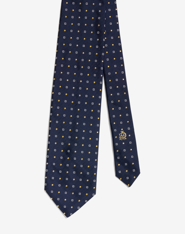 DUNHILL Silk Square Dot Woven Tie 9cm Tie Man f