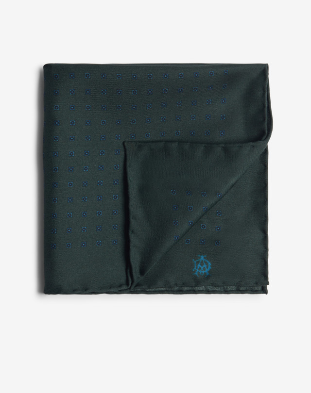 DUNHILL Circular Neats Silk Printed Pocket Square Pocket square Man f