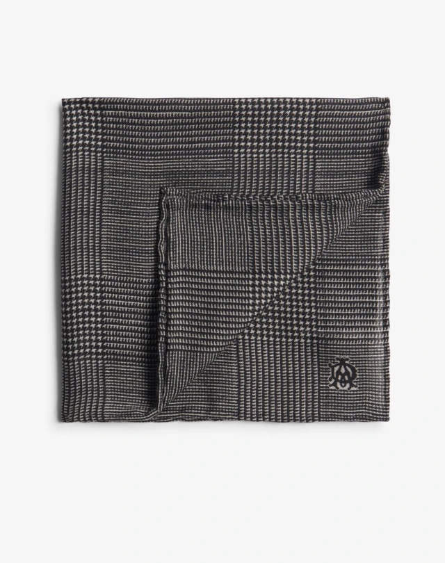 DUNHILL Wool Silk Glen Check Pocket Square
 Pocket square Man f