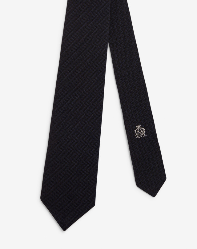 DUNHILL Gewebte Krawatte aus Seidemit Puppytooth-Muster KRAWATTE Herren f