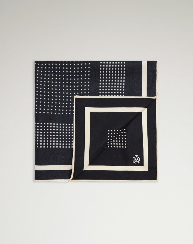 DUNHILL Silk Archive Square Repeated Printed Neckerchief Neckerchiefs Man f