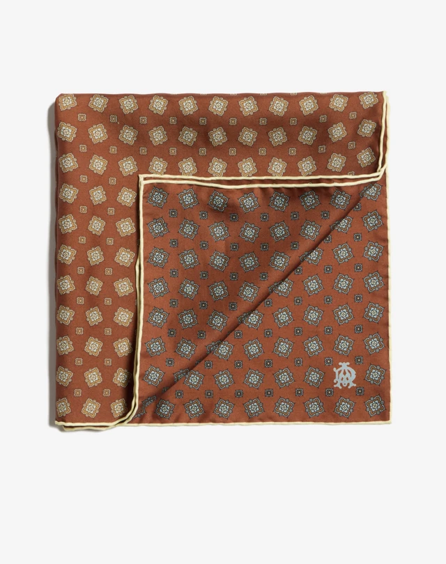 DUNHILL Silk Scattered Medallion Neckerchief Neckerchiefs Man f