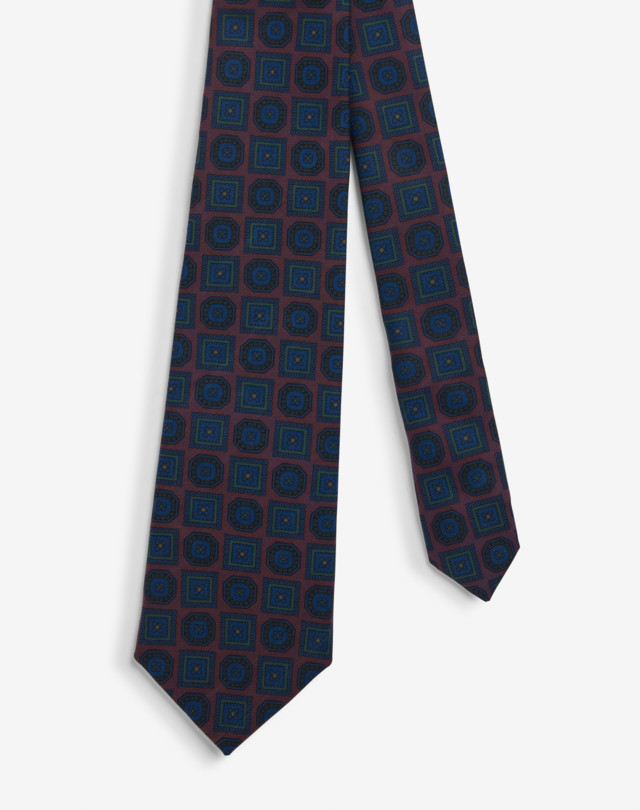 DUNHILL Cravatta con stampa medaglioni in seta Cravatta Uomo f