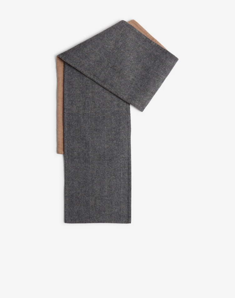 DUNHILL SCARVES Man Wool Herringbone Double Face Scarf f