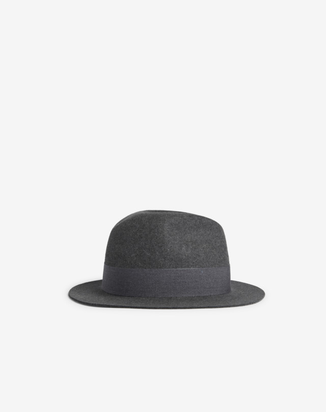 Men s Mid Grey Wool Trilby Hat dunhill UK