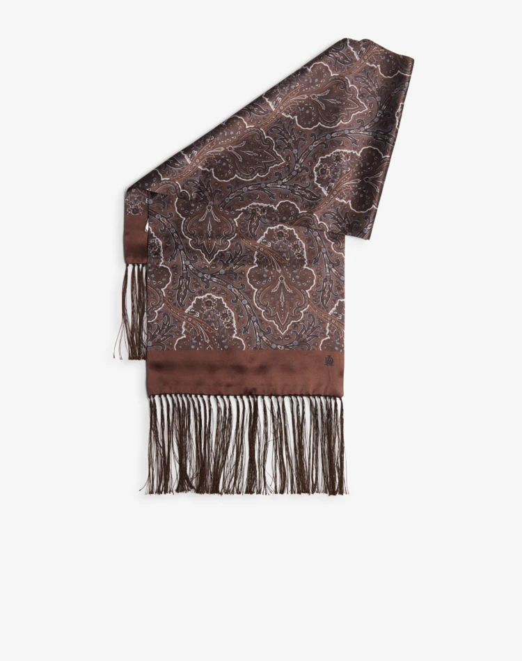 DUNHILL SCARVES Man Silk Paisley Printed Evening Scarf f