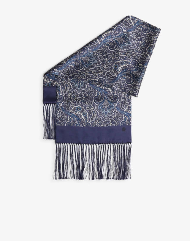DUNHILL Silk Paisley Printed Evening Scarf SCARVES Man f