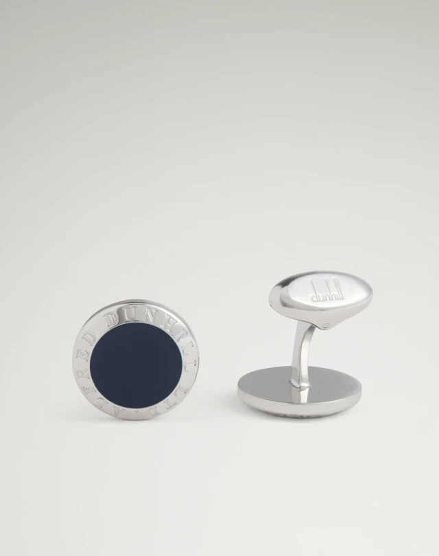 DUNHILL Ad Coin Navy Lacquer Cufflinks CUFFLINKS Man f