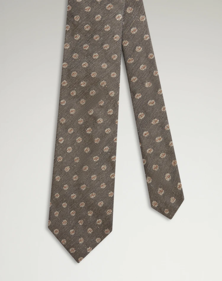 DUNHILL Tie Man Silk Floral Repeat Woven Tie f