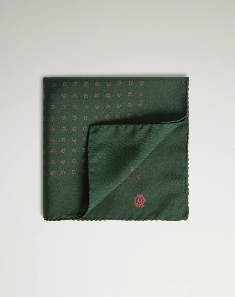 DUNHILL Pocket square Man Silk Circular Medallion Printed Pocket Square f