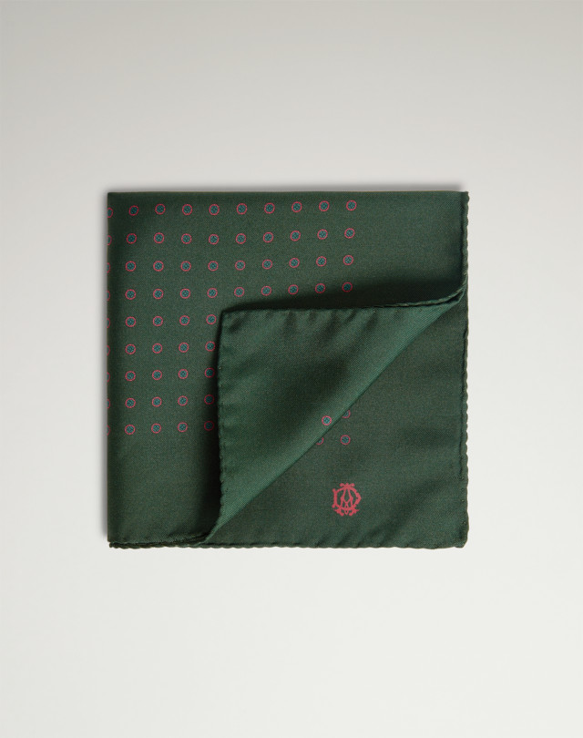DUNHILL Silk Circular Medallion Printed Pocket Square Pocket square Man f