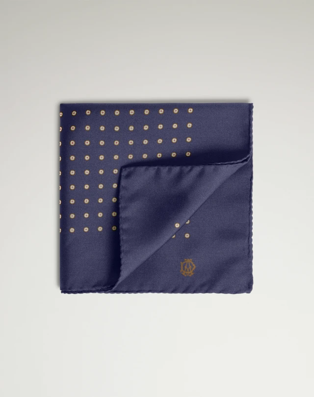 DUNHILL Silk Circular Medallion Printed Pocket Square Pocket square Man f