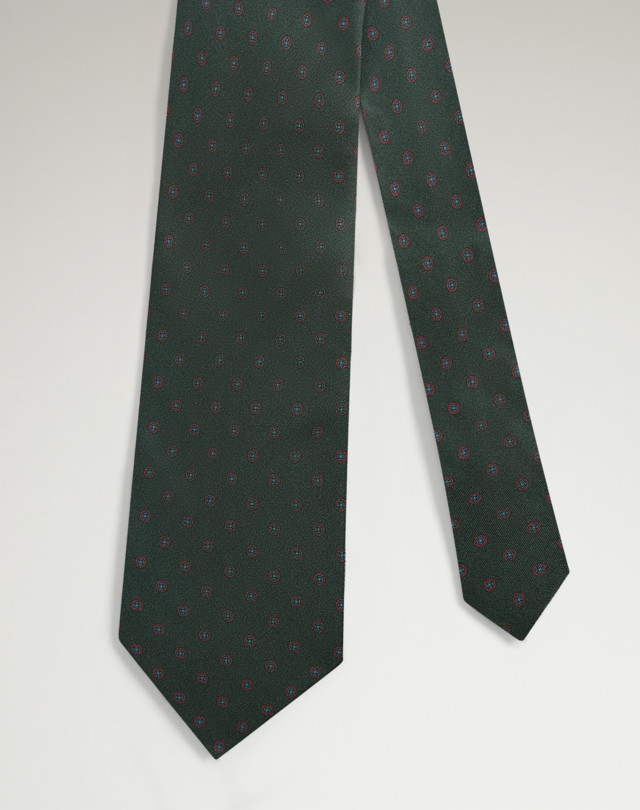DUNHILL Silk Circular Medallion Printed Tie Tie Man f