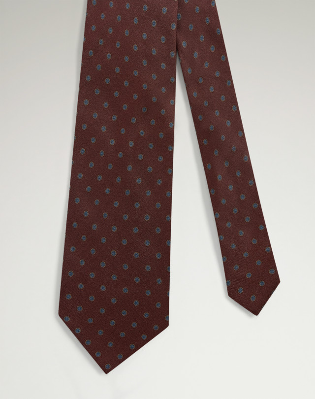 DUNHILL Silk Circular Medallion Printed Tie Tie Man f