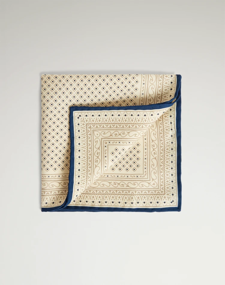 DUNHILL Pocket square Man Silk Micro Diamond Neats Screen Printed Pocket Square f
