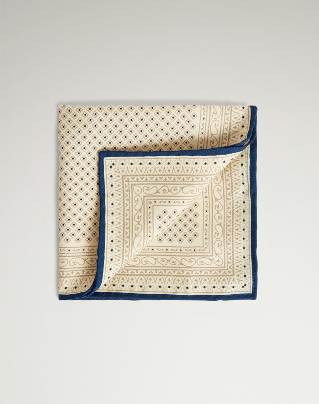 DUNHILL Silk Micro Diamond Neats Screen Printed Pocket Square Pocket square Man f