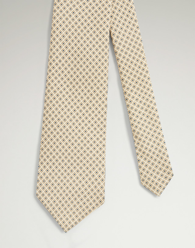 DUNHILL Silk Micro Diamond Neats Screen Printed Tie Tie Man f