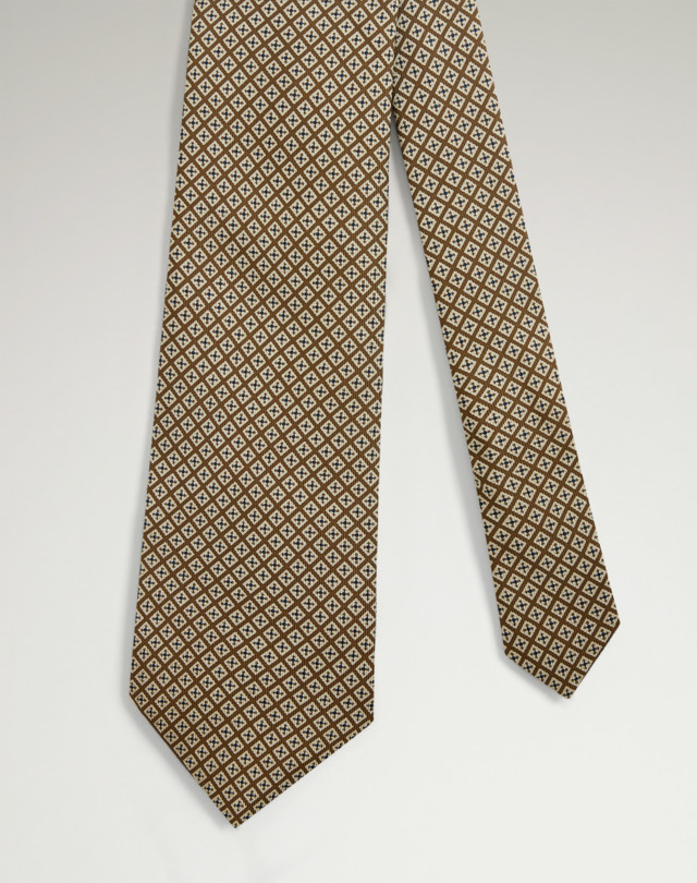 DUNHILL Silk Micro Diamond Neats Screen Printed Tie Tie Man f