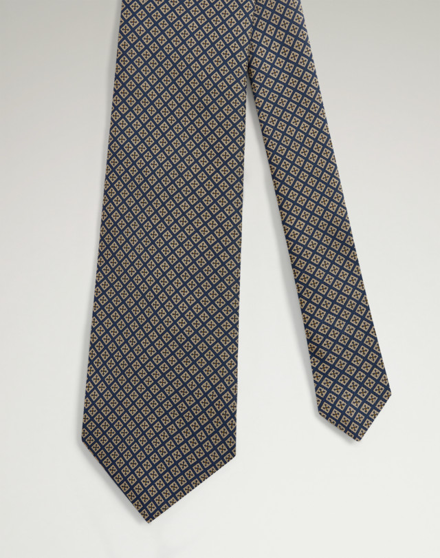 DUNHILL Silk Micro Diamond Neats Screen Printed Tie Tie Man f