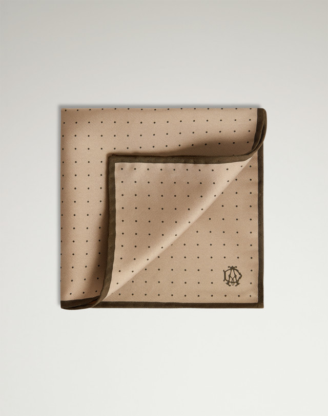 DUNHILL Silk Polka Dot Screen Printed Pocket Square Pocket square Man f
