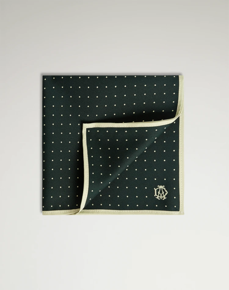 DUNHILL Pocket square Man Silk Polka Dot Screen Printed Pocket Square f