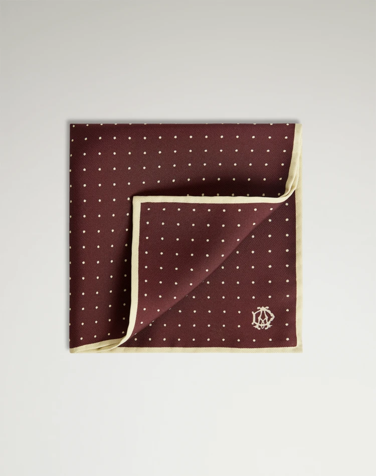 DUNHILL Pocket square Man Silk Polka Dot Screen Printed Pocket Square f
