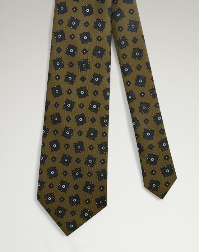 DUNHILL Silk Scattered Medallion Screen Printed Tie Tie Man f