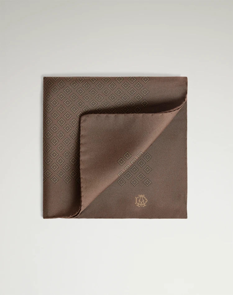 DUNHILL EINSTECKTÜCHER Herren Einstecktuch aus Seide mit „Diamond Neats“-Print f