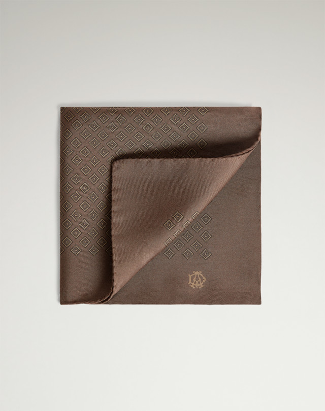 DUNHILL シルク ダイヤモンド ニーツ プリント ポケットスクエア ポケットチーフ メンズ f