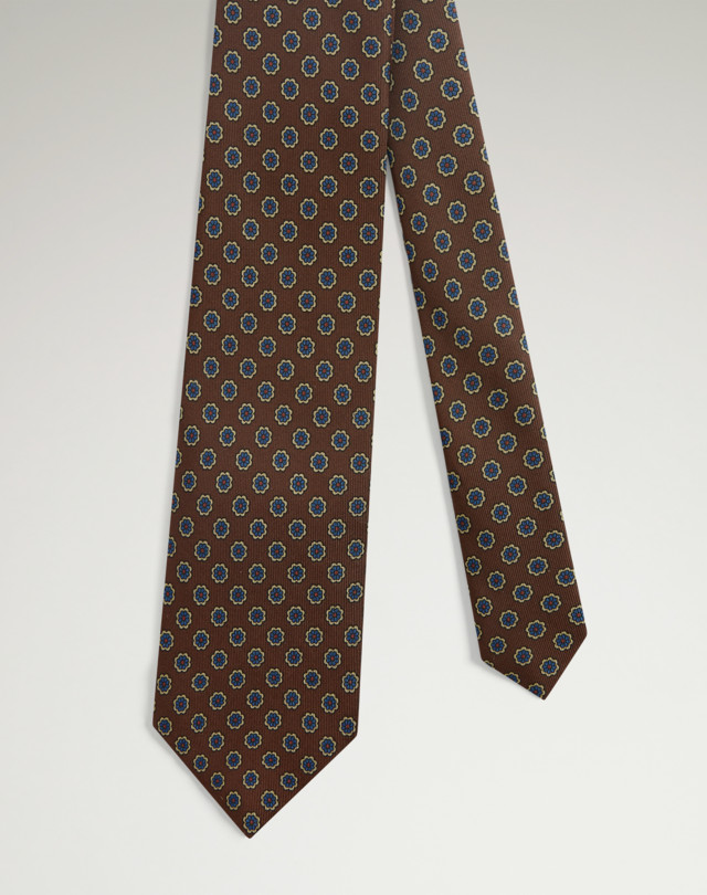 DUNHILL Silk Floral Medallion Screen Printed Tie Tie Man f
