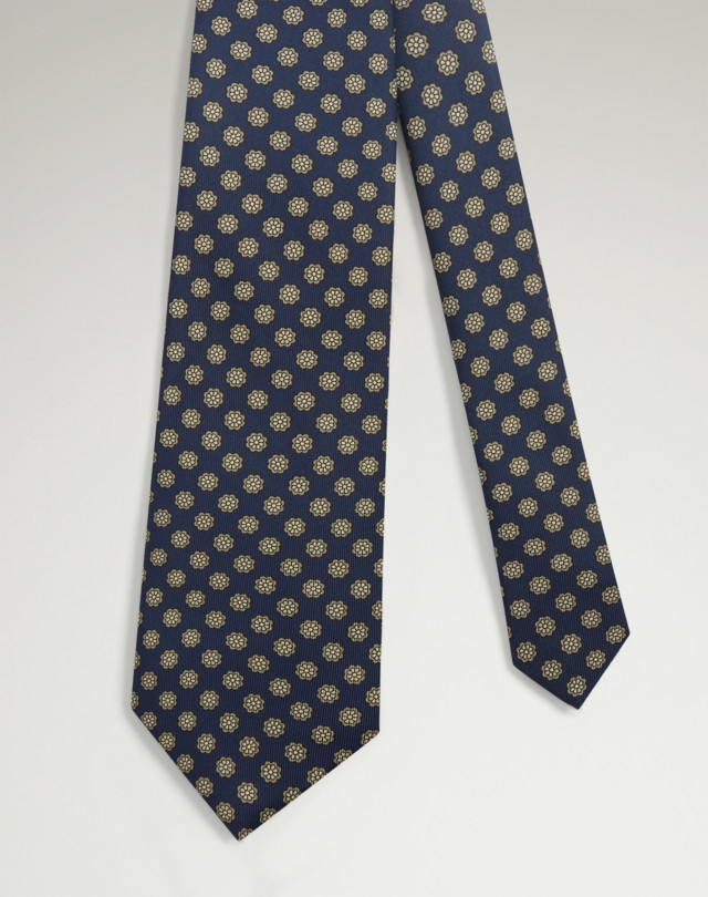 DUNHILL Silk Floral Medallion Screen Printed Tie Tie Man f