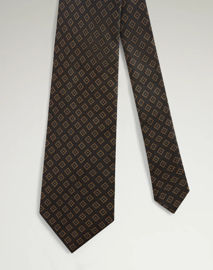 DUNHILL KRAWATTE Herren Krawatte aus Seide mit „Diamond Neats“-Print f