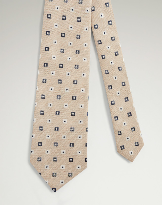 DUNHILL Silk Cotton Floral Medallion Woven Tie Tie Man f