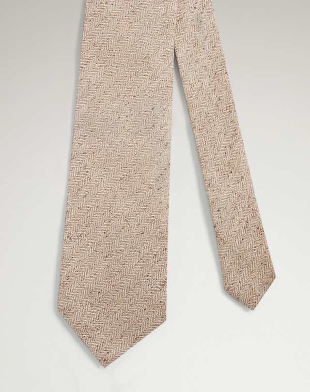 DUNHILL Silk Cotton Herringbone Woven Tie Tie Man f