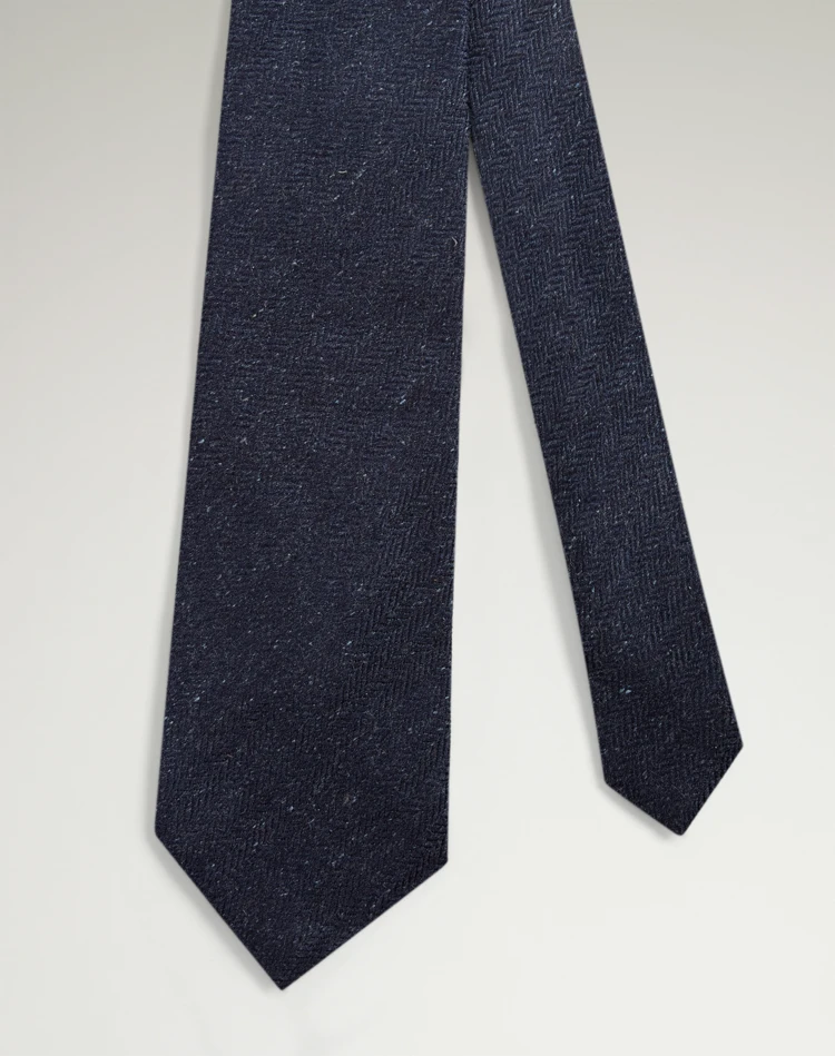 DUNHILL Tie Man Silk Cotton Herringbone Woven Tie f