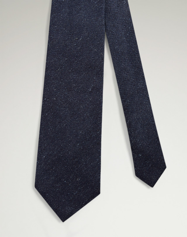 DUNHILL Silk Cotton Herringbone Woven Tie Tie Man f