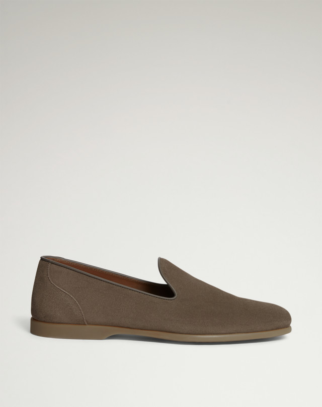 DUNHILL Aldford Suede Slippers LOAFERS Man f