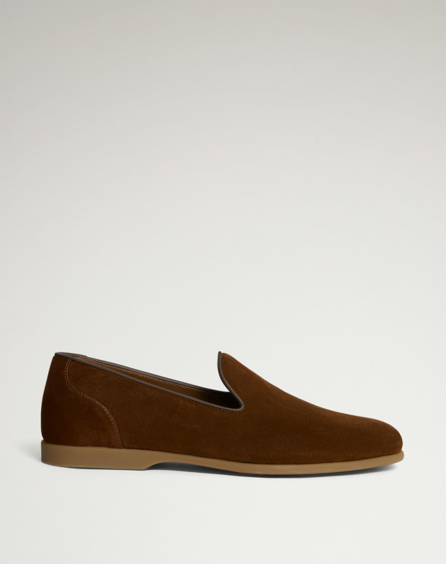 DUNHILL Aldford Suede Slippers LOAFERS Man f
