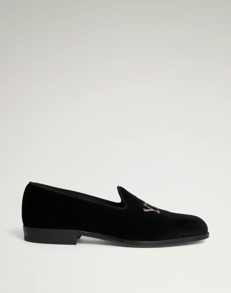 DUNHILL MOCASSINS Homme Slippers en velours Decision f