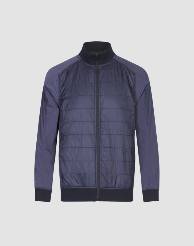 Jacket is shown in navy